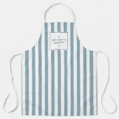 Retro Blue Snoep Stripes Apron Schort (Voorkant)