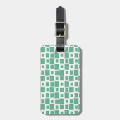 Retro Blue Squares Patroon Bagagelabel (Voorkant verticaal)