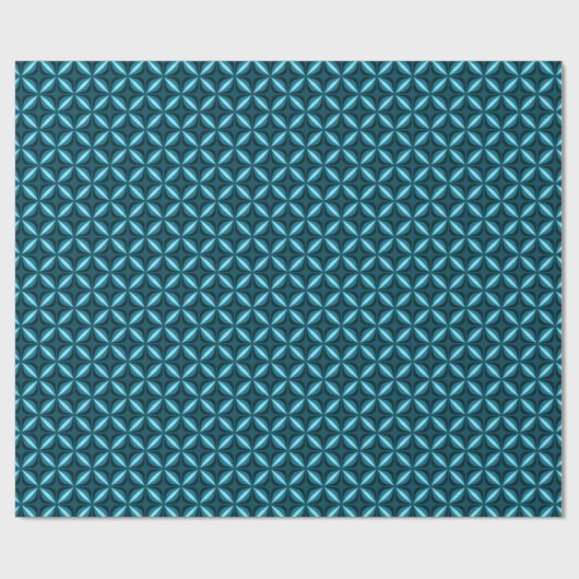 Retro Blue Star Pattern Wrapping Paper Cadeaupapier (Vlak)