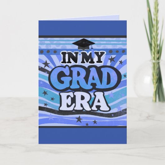 Retro Blue Stijlvol plezier in mijn Afstudeerder E Kaart (Voorkant)