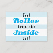 Retro Blue Stripe Voedingsdeskundige Gezondheid We Visitekaartje (Voorkant)