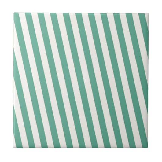 Retro Blue Striped Patroon Tegeltje (Voorkant)