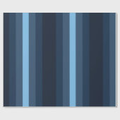 Retro Blue Striped Wrapping Paper Cadeaupapier (Vlak)