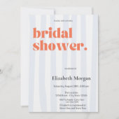 Retro Blue Stripes Eenvoudig Vrijgezellenfeest Kaart (Voorkant)