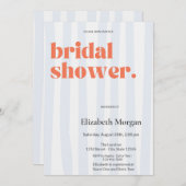 Retro Blue Stripes Eenvoudig Vrijgezellenfeest Kaart (Voorkant / Achterkant)