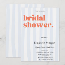 Retro Blue Stripes Eenvoudig Vrijgezellenfeest Kaart