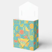 Retro Blue Summer Citrus Fruit Birthday Bedankdoosjes (Geopend)