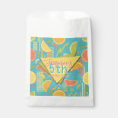 Retro Blue Summer Citrus Fruit Birthday Bedankzakje (Voorkant)