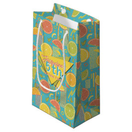 Retro Blue Summer Citrus Fruit Birthday Klein Cadeauzakje