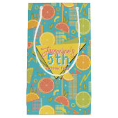 Retro Blue Summer Citrus Fruit Birthday Klein Cadeauzakje (Voorkant)