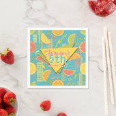 Retro Blue Summer Citrus Fruit Birthday Servet (Insitu)
