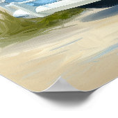 Retro Blue Surf VW Van Coastal Wall Art | Poster (Hoek)