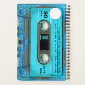 Retro Blue T4 Audiotape Muziek offerte gepersonali Planner (Achterkant)