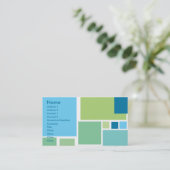 Retro Blue Tiles Visitekaartje (Staand voorkant)