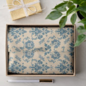  Retro Blue toile de jouy Tissuepapier (Geschenk)