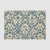 Retro Blue toile de jouy Tissuepapier (Voorkant)