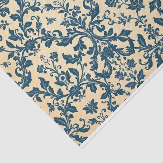 Retro Blue toile de jouy Tissuepapier (Detail)