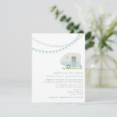 Retro Blue Trailer Weddenschap Kaart (Staand voorkant)
