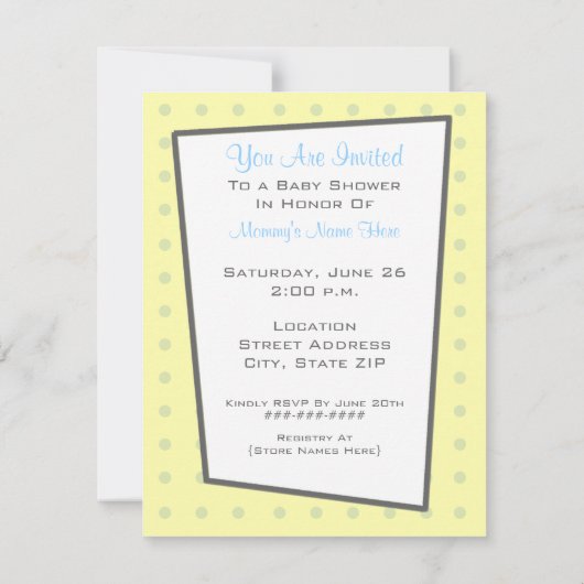 Retro Blue TV Set Baby shower Uitnodiging (Achterkant)