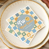 Retro Blue Two Cool Dude Boys 2nd Birthday Servet