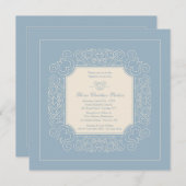 Retro Blue uitnodiging (Voorkant / Achterkant)