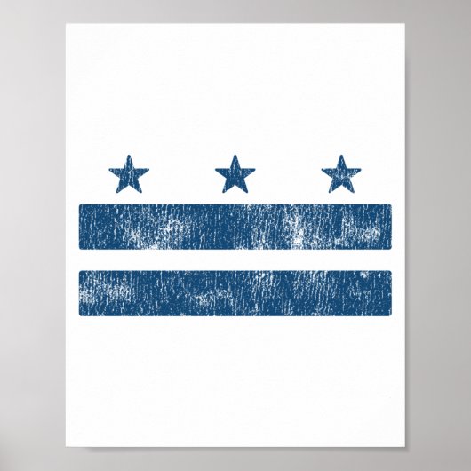 Retro Blue Washington Dc Vlag District Of Columbia Poster (Voorkant)