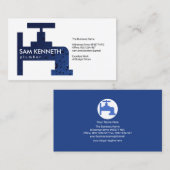 Retro Blue Water Drop Faucet Plumbing Contractor Visitekaartje (Voorkant / Achterkant)