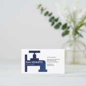 Retro Blue Water Drop Faucet Plumbing Contractor Visitekaartje (Staand voorkant)