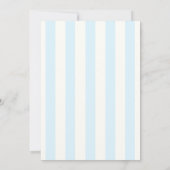 Retro Blue Waterverf Stroller Script Baby shower Kaart (Achterkant)