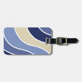 Retro Blue Waves Aangepast Bagagelabel