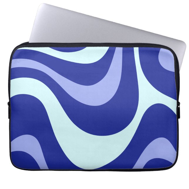 Retro Blue Waves Tablet Protection Sleeve (Voorkant)