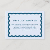 Retro Blue Wavy Lijst Baby shower Display Shower Informatiekaartje (Voorkant)
