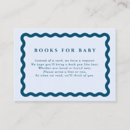 Retro Blue Wavy Lijst Books for Baby Informatiekaartje