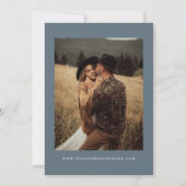 Retro Blue Wedding Save The Date (Achterkant)