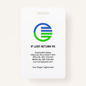 Retro Blue White Column Medical staff ID Badge (Achterkant)