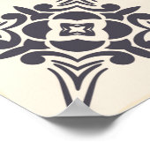 Retro Blue, white en oranje Azulejos Pattern Lisb Poster (Hoek)