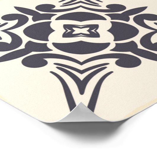 Retro Blue, white en oranje Azulejos Pattern Lisb Poster (Hoek)