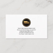 Retro Blue White Layer, Gold Truck Transport Visitekaartje (Achterkant)