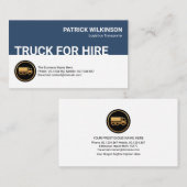 Retro Blue White Layer, Gold Truck Transport Visitekaartje (Voorkant / Achterkant)