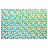 Retro Blue & White Roses Floral Pattern 2 Fabric Stof (Fat Quarter)