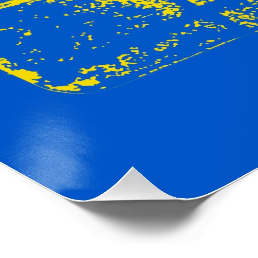 Retro Blue & Yellow Cassettebandje Poster (Hoek)