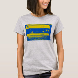 Retro Blue & Yellow Cassettebandje T-shirt