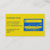 Retro Blue & Yellow Cassettebandje Visitekaartje (Voorkant)