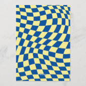 Retro Blue Yellow Checkered 6 7 Boy 7th Birthday  Kaart (Achterkant)