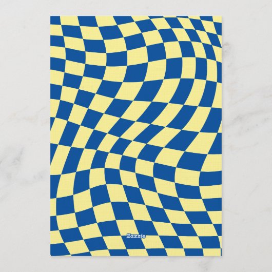 Retro Blue Yellow Checkered 6 7 Boy 7th Birthday  Kaart (Achterkant)