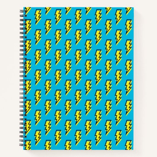 Retro Blue Yellow Lightning Bolt Pattern (80/90) Notitieboek (Voorkant)