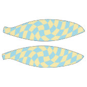 Retro Blue Yellow Pastel Warped Checkerboard Basketbal (Panelen)
