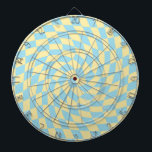 Retro Blue Yellow Pastel Warped Checkerboard Dartbord<br><div class="desc">Perfect kromme,  gevarieerd ontwerpkussen in pastelkleuren,  vol met geweldige beelden. Moderne,  vervormde controletekens in pastelviolet,  paars,  lila en pastelgeel. Dit mooie retro psychedelische ontwerp brengt je naar het wonderland. Verkeerde controles in pastelkleuren. Draai- en zwenkdraaien,  twijgcontroles,  gevlochten patroon</div>