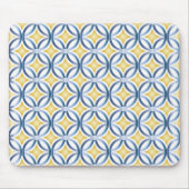 Retro Blue & Yellow Pattern Muismat (Voorkant)