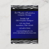 Retro Blue Zebra Visitekaartje (Achterkant)